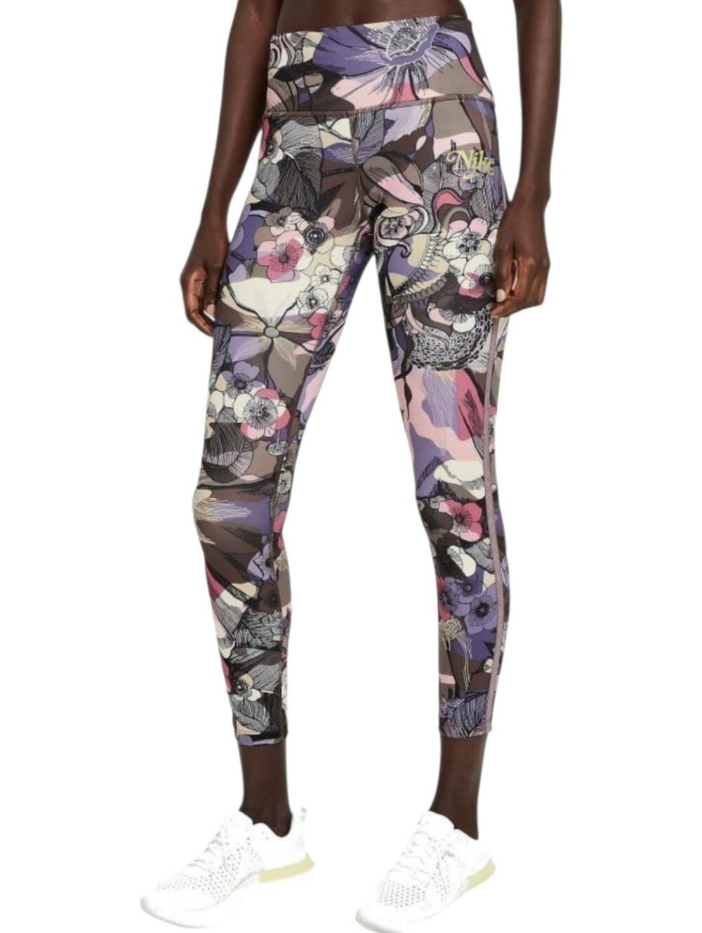 NIKE Dri-Fit Leggings Floral Running Gym Athleisure Womens Size Extra Small XS